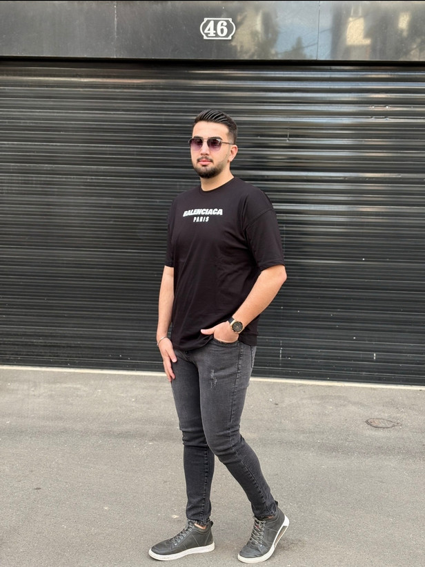 تیشرت بالنسیاگا نخ پنبه تک رو قواره لش